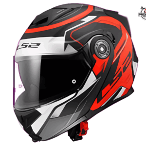 CASCO LS2 ABATIBLE FF345 SPEEDMAX MATT BLACK RED SILVER