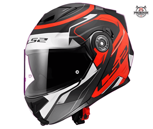 CASCO LS2 ABATIBLE FF345 SPEEDMAX MATT BLACK RED SILVER