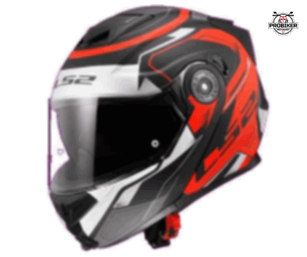 CASCO LS2 ABATIBLE FF345 SPEEDMAX MATT BLACK RED SILVER