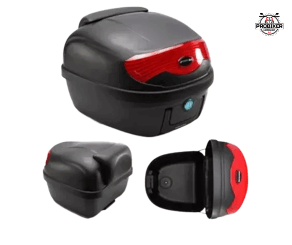 BAUL POSTERIOR CON REFLECTIVO ROJO Y ESPALDAR 29LTS MOXAL B 04