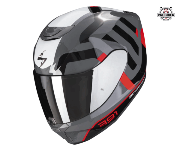 CASCO SCORPION INTEGRAL AROK GRIS ROJO NEGRO EXO 391