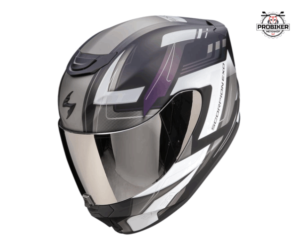 CASCO SCORPION INTEGRAL ECE CAPTOR BLANCO/MORADO MATE EXO 391