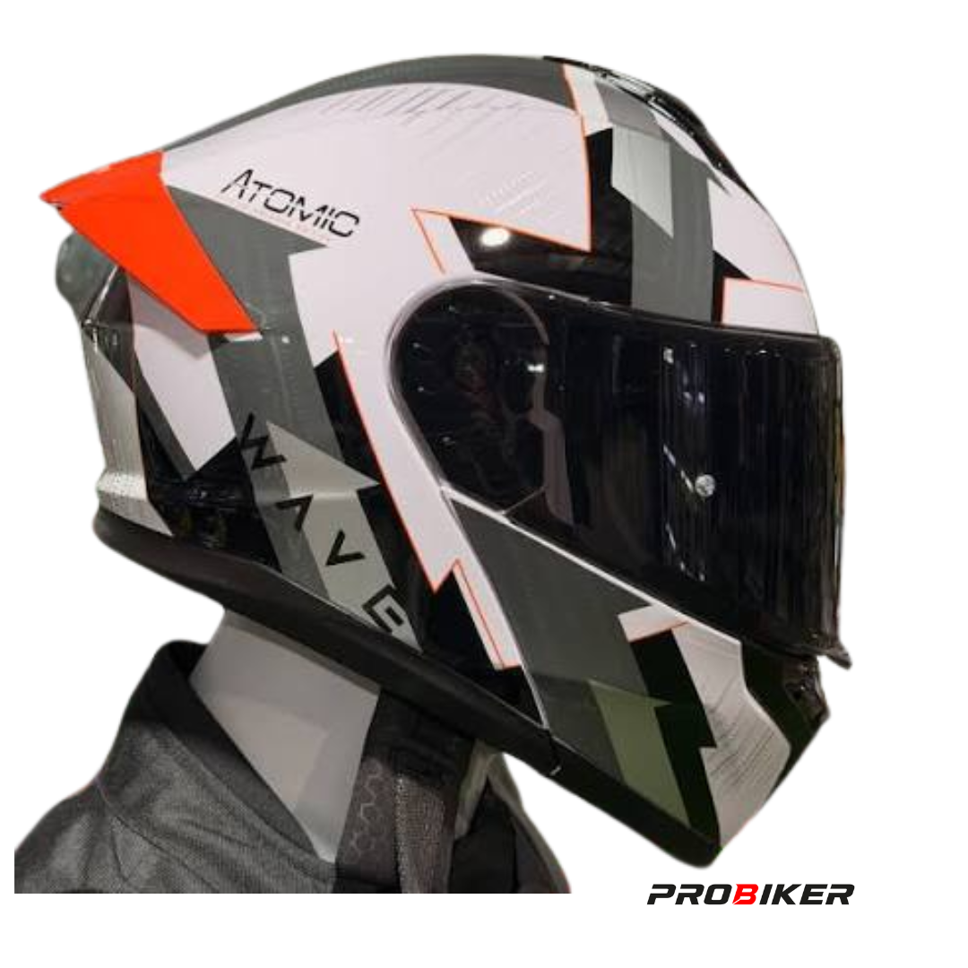 CASCO ATOMIC ABATIBLE AT-207 WAVE GLOSS WHITE ORANGE VISOR SM