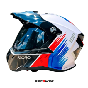 CASCO ATOMIC DOBLE PROPÓSITO AT-159 ARTEMICS GLOSS WHITE RED BLUE VISOR SM