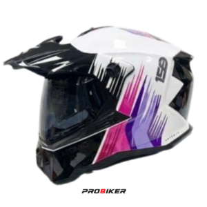 CASCO ATOMIC DOBLE PROPÓSITO AT-159  ARTEMICS GLOSS GRAY PURPLE FUCHSIA  VISOR SM