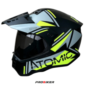 CASCO ATOMIC DOBLE PROPÓSITO AT-159  ORIGEN MATT GRAY YELLOW HI VIS VISOR  SM