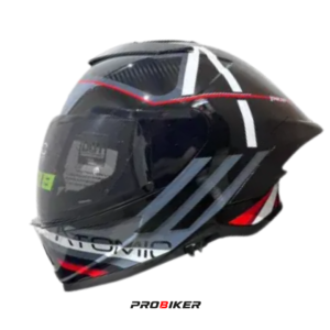 CASCO ATOMIC INTEGRAL AT-588 JONCOP GLOSS BLACK GRAY RED VISOR SM