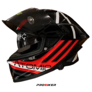 CASCO ATOMIC INTEGRAL AT-588 JONCOP  GLOSS BLACK ORANGE GRAY VISOR SM