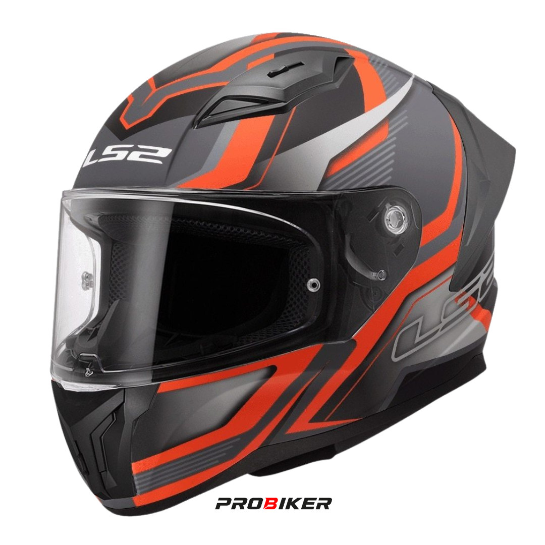 LS2 FF810 VIGO,FLITZ MATT ORAGE GREY (LIGHT-TINTED VISOR ON HELMET)